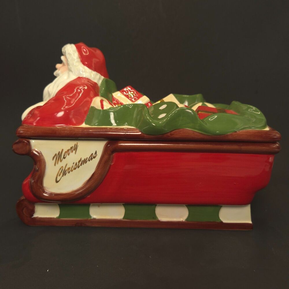 Yankee Candle Santa Sleigh 6 Votive Holders Ceramic Christmas Holiday Vintage